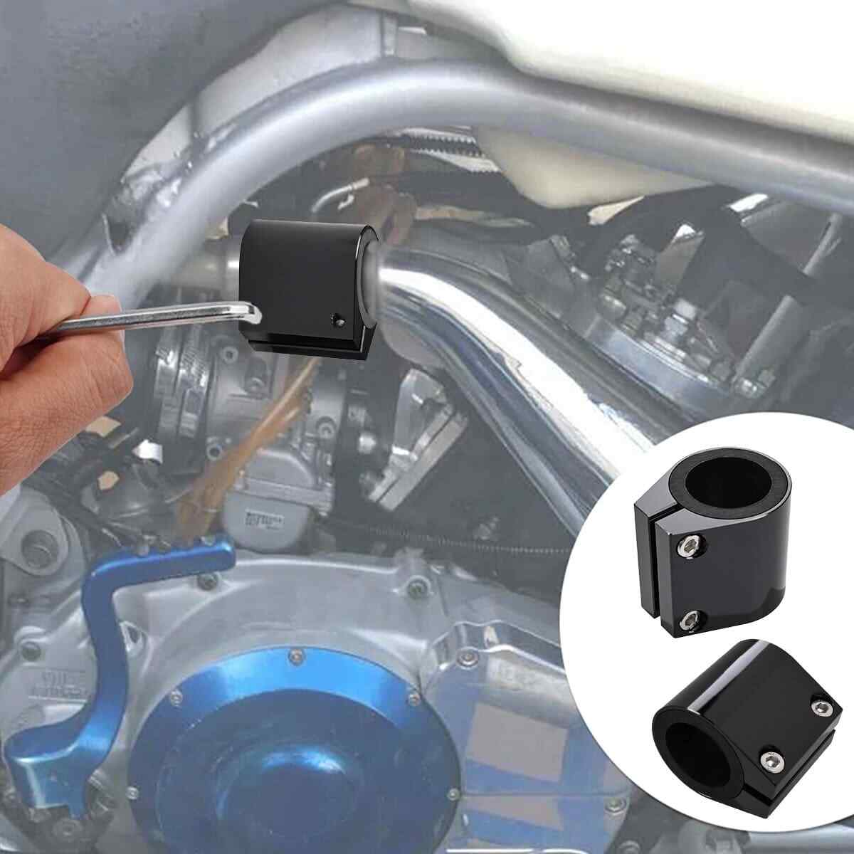 2x High Temp Exhaust Muffler Seal Clamps 1" For Yamaha Banshee 350 87-2006 Black