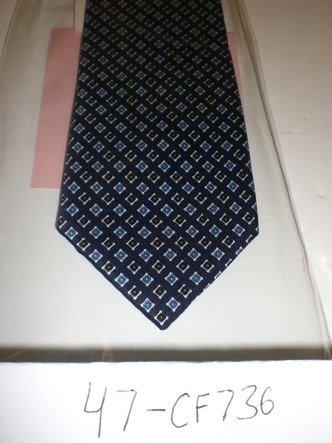 CHILDREN'S NECK TIE 10" 47-CF736 NAVY  DIAMONDS ADJ