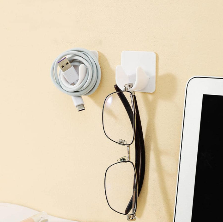 2pcs Solid Shower Curtain Rod Holder, Modern ABS Punch-Free Curtain Rod Rack-NEW