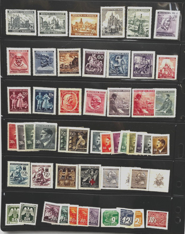Lot of 50 MH/MNH Stamps Czechoslovakia Bohemia & Moravia Occupation