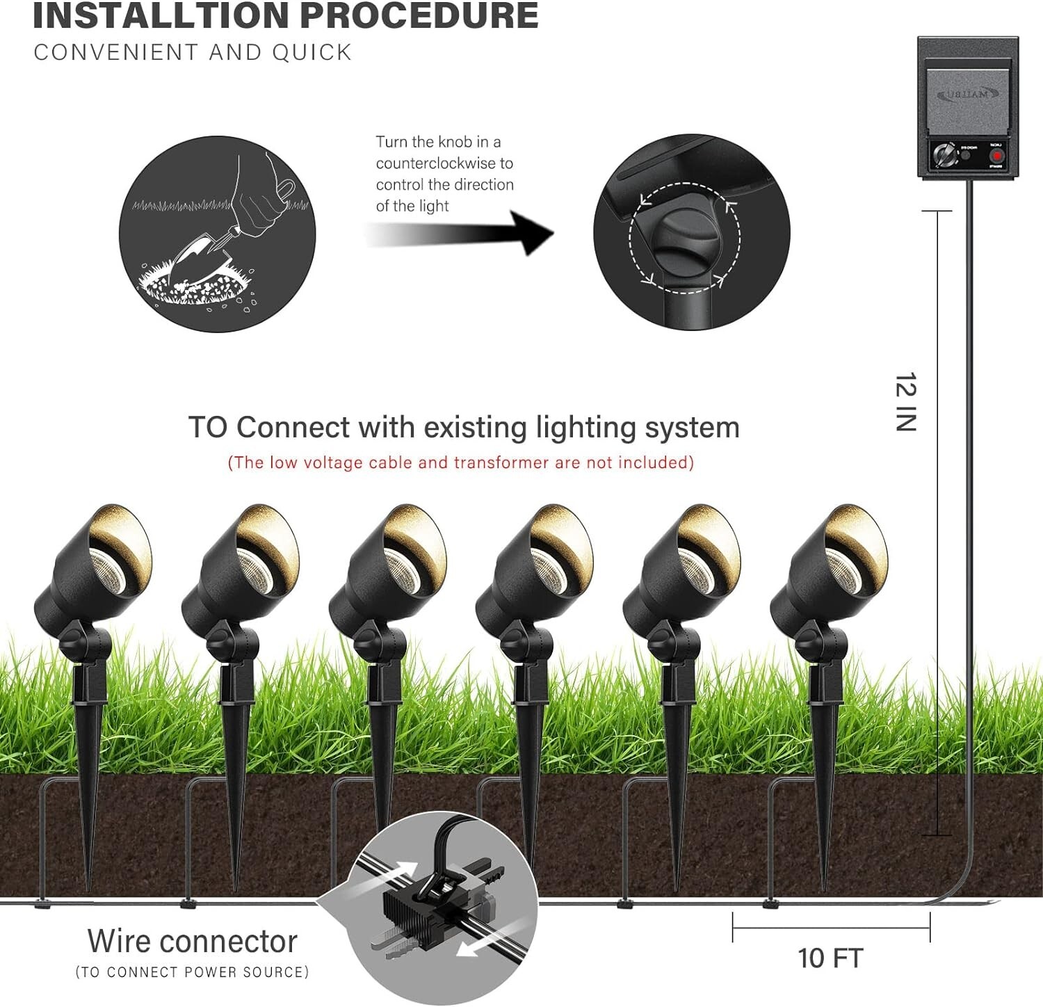 Malibu 9604 20W Landscape Lights Outdoor Floodlight Weatherproof Metal - 4 PACK
