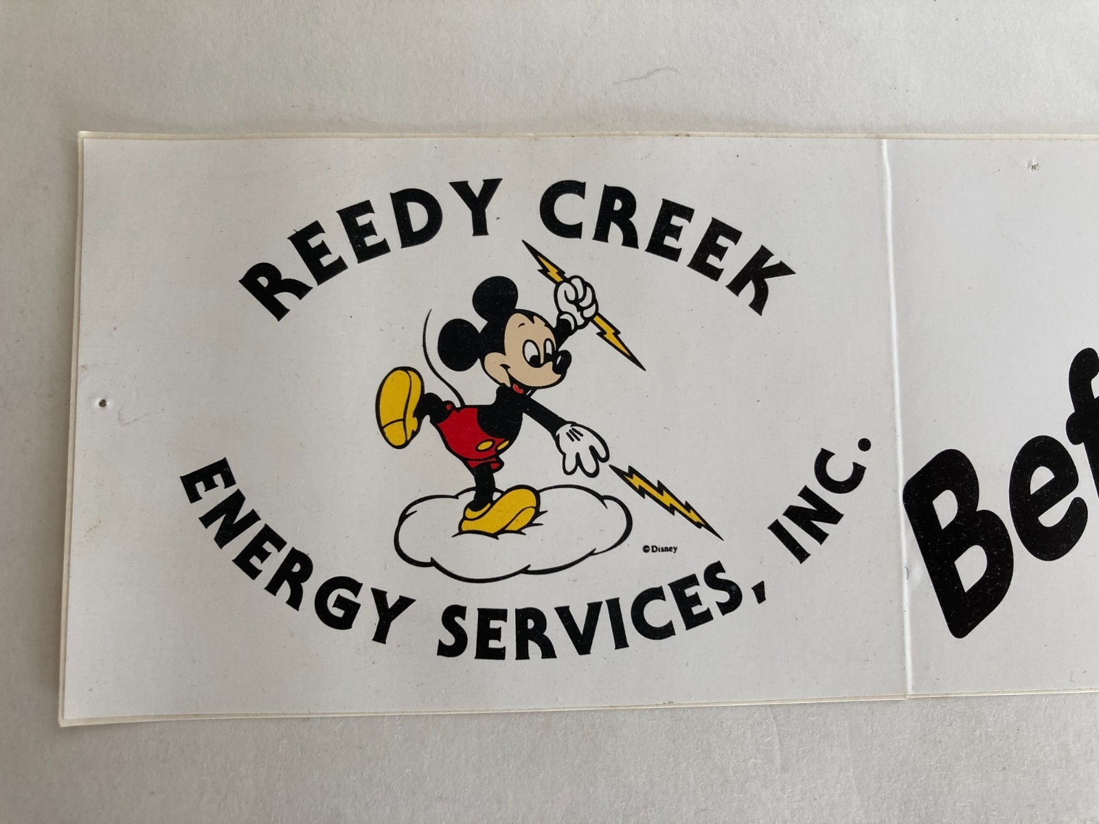 Walt Disney World Reedy Creek Energy Servies Decal Sticker Sign Prop Mickey
