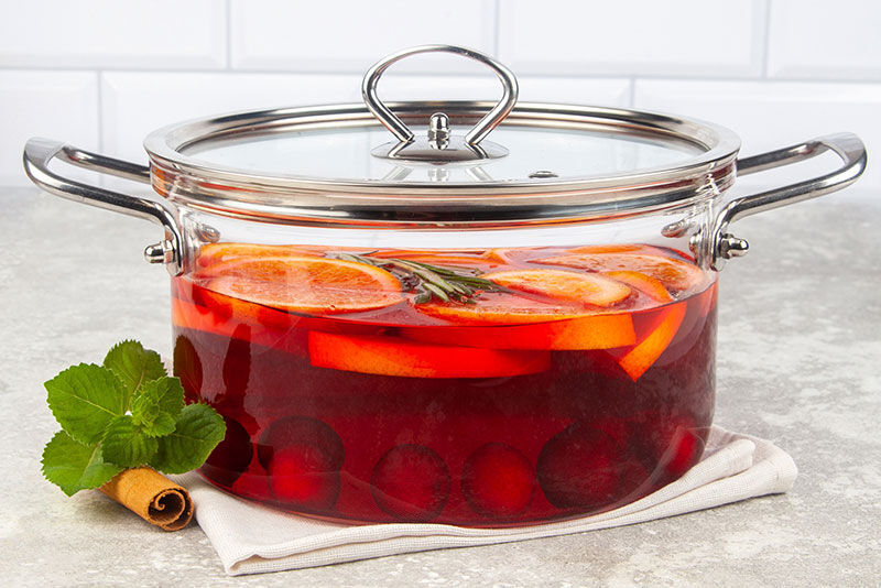 Clear Glass Stockpot Heat Resistant Cooking Pot Simmer Pot Soup Pot 2.7qt 3.7 qt