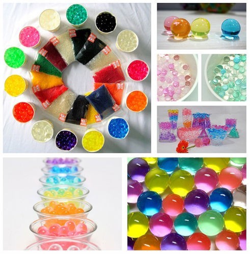 Mixed Colors Vase Filler Beads 4oz Bag Makes 3 Gallons Water Storing Gel Marbles