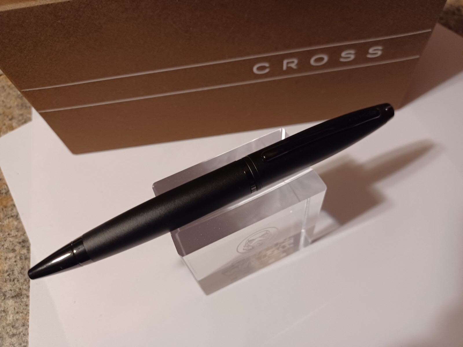 CROSS CALAIS CARBON MATTE BLACK AND GUNMETAL BALLPOINT PEN BRAND NEW DAD GIFT