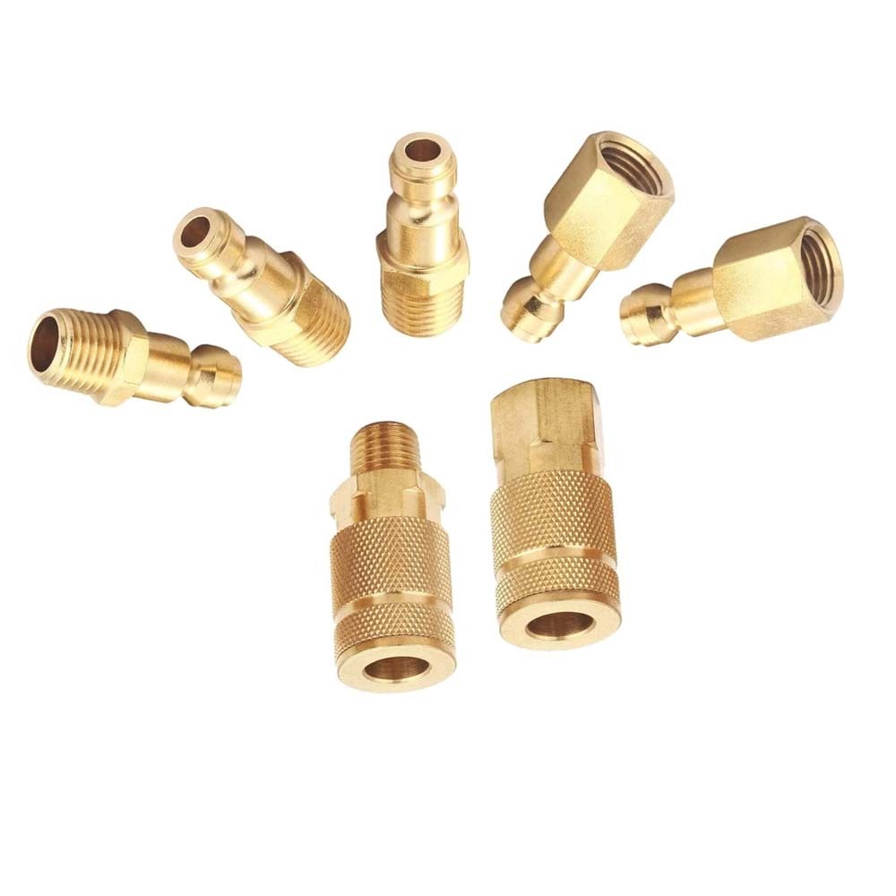 14pcs Air Hose Fittings, 1/4" NPT Quick Connect Air Coupler and Plug Kit I/M