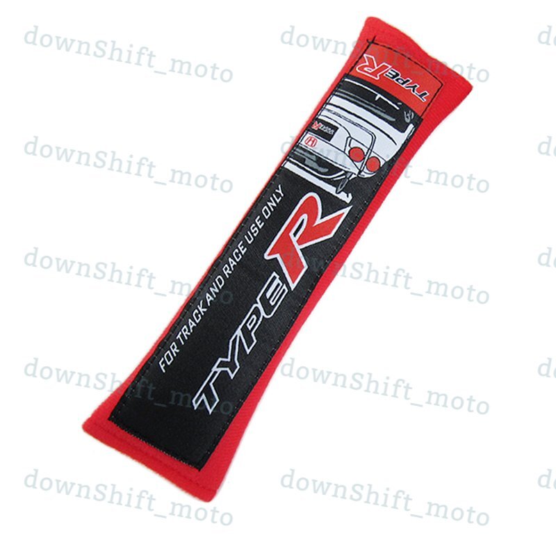 X2 Red JDM TYPE R Style Embroidery Seat Belt Cover Shoulder Pads Cushions New