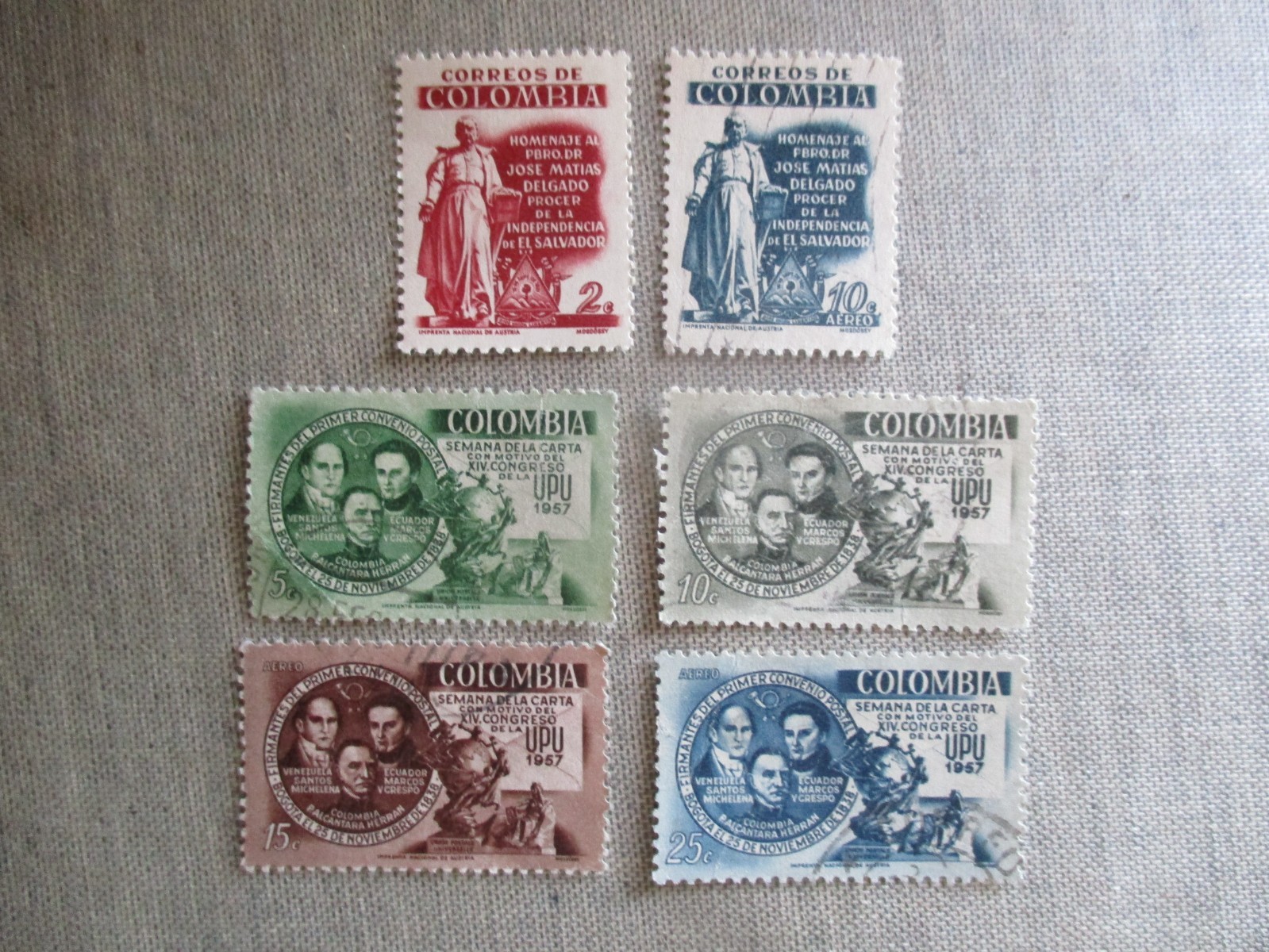 Colombia, Scott# 675, C301, 676-677, C302-C303,used