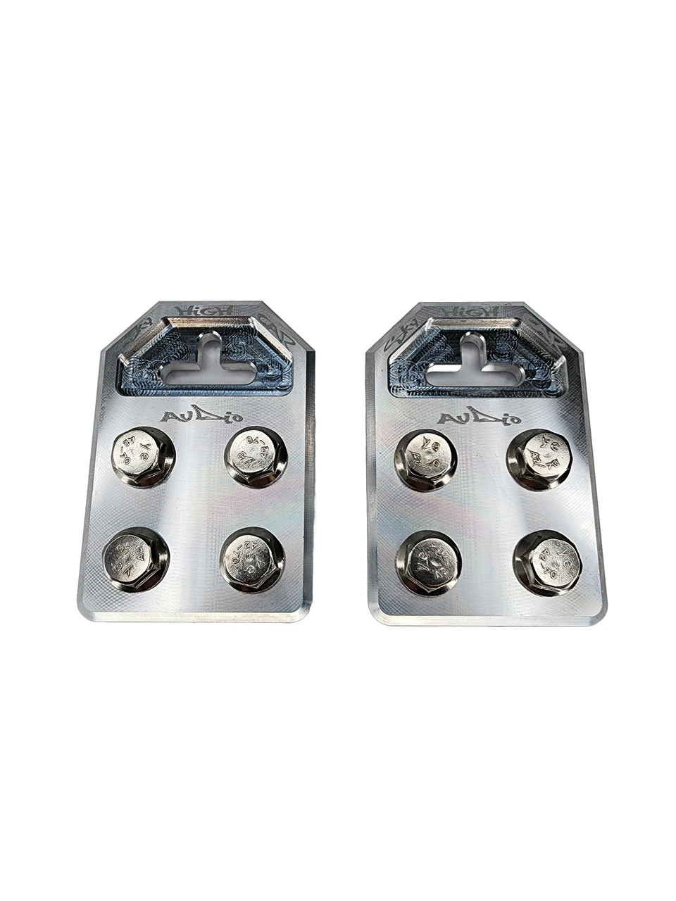 Sky High Car Audio Flat Battery Terminals Multi Spot 4 Connector Pair Aluminum