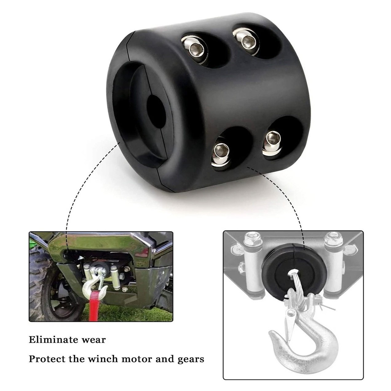 1 X Winch Stopper for Cable For KFI ATV Winch Cable Hook Rope Hawse Bumper