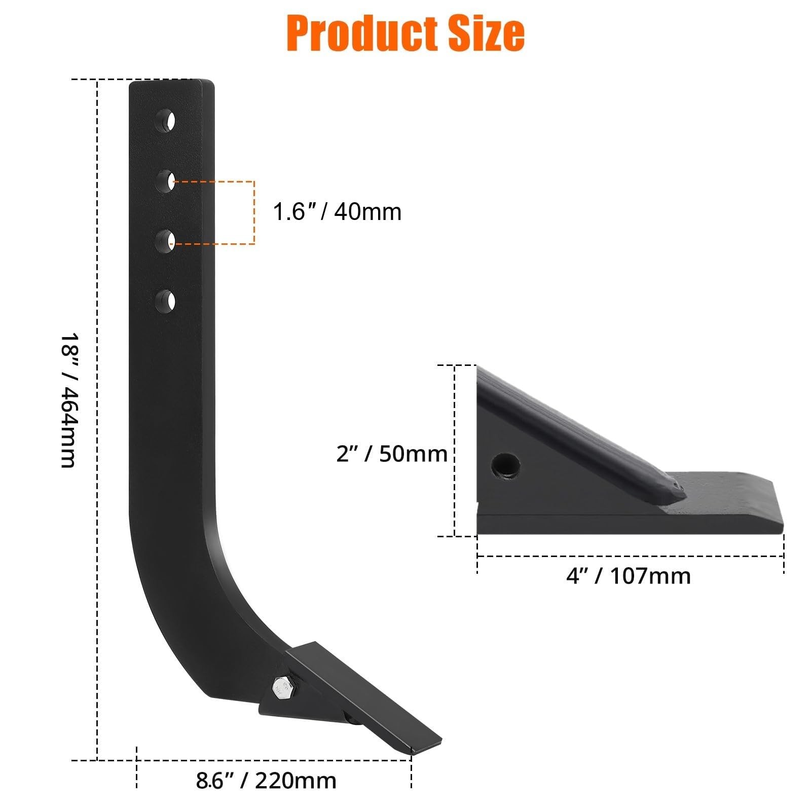 5 PCS Box Blade Shank for Tractor 18" Ripper Shanks Scarifier Tooth with 4 Holes