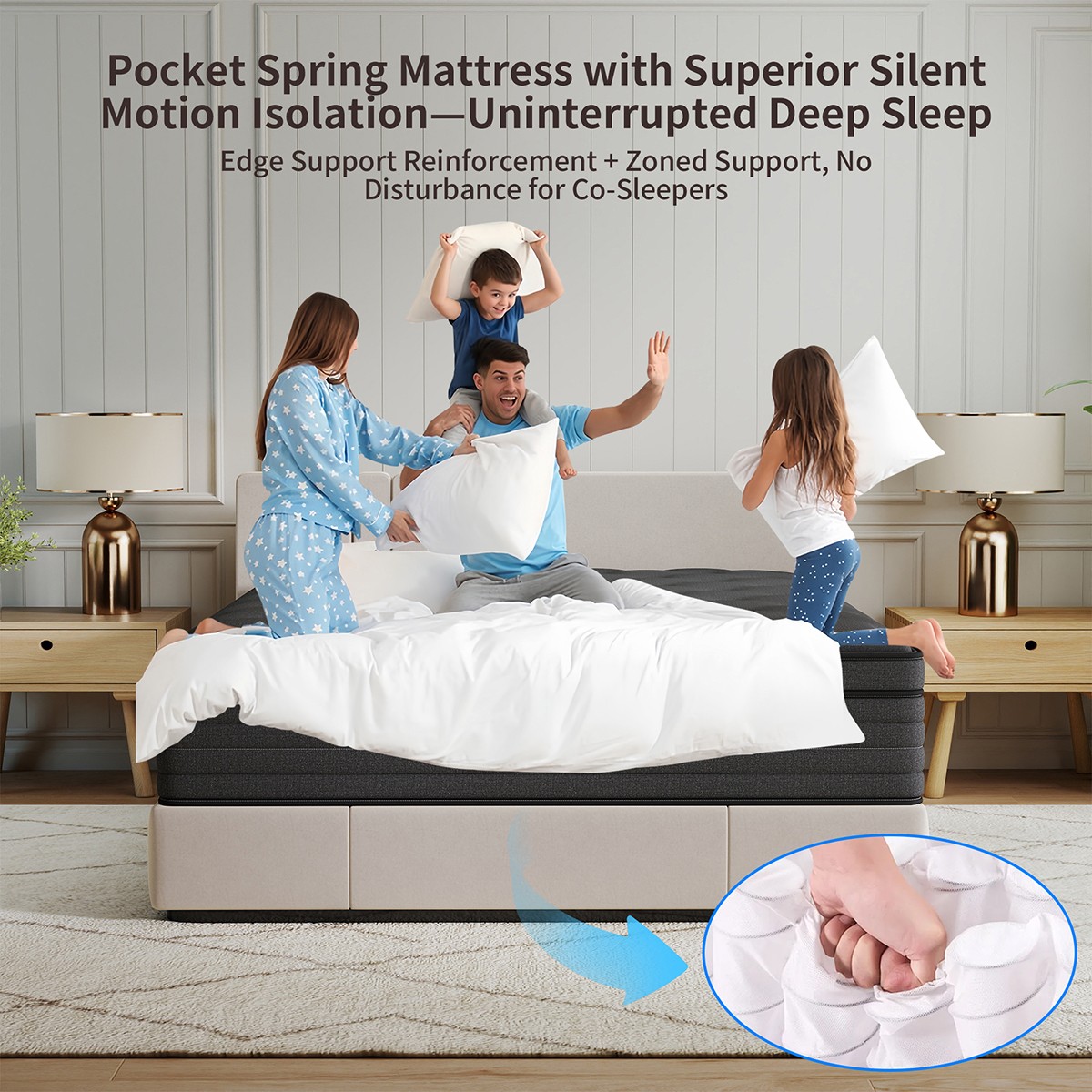 6"8"12"14" Gel Memory Foam Hybrid Spring Mattress Twin Full Queen King In A Box