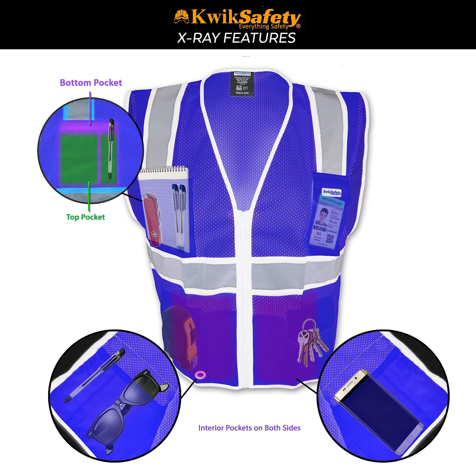 KwikSafety OFFICIAL (BLACK TRIM) Safety Vest