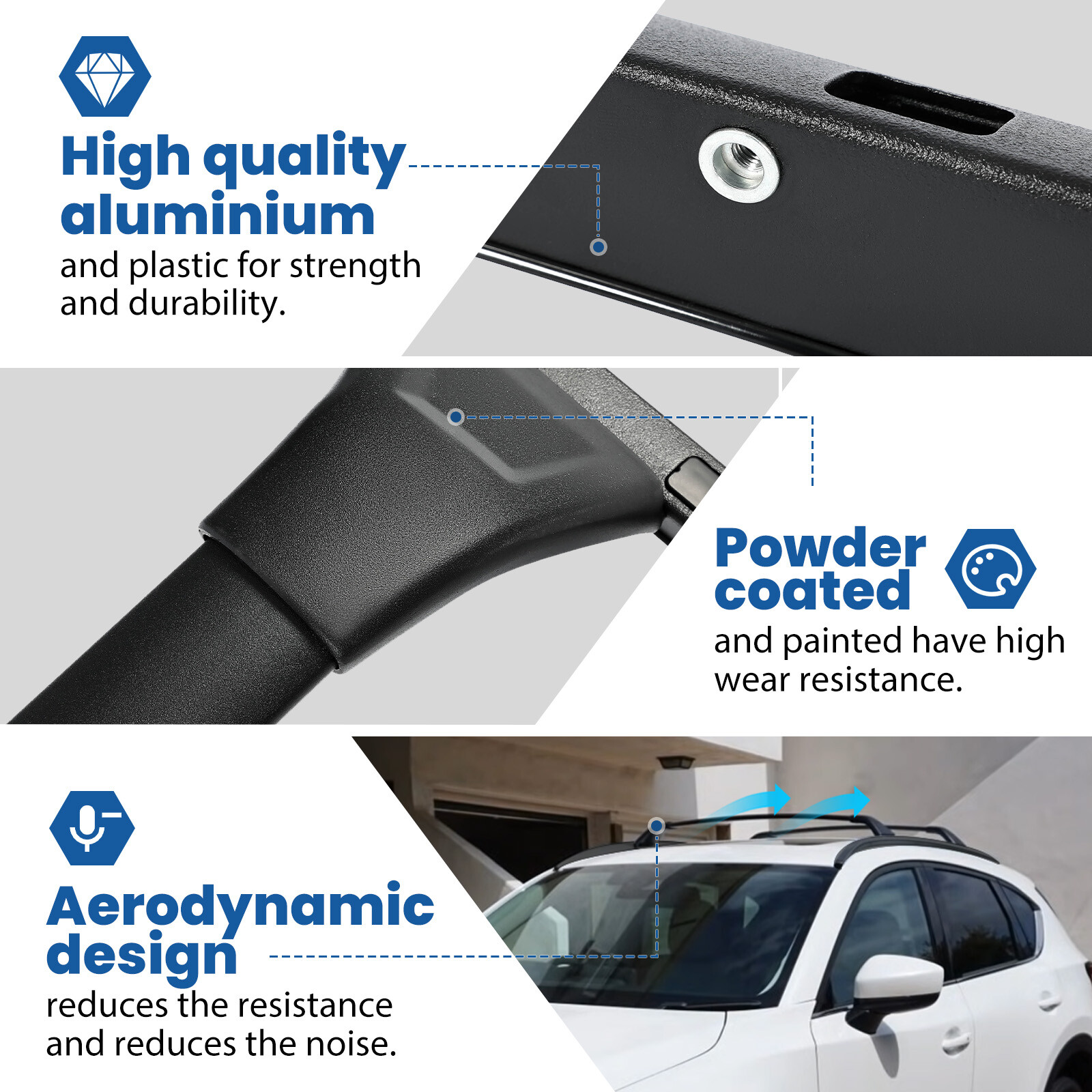 220 LBS Roof Racks Cross Bar Side Rail Fit for Mazda CX-5 CX5 2017-2024 Aluminum