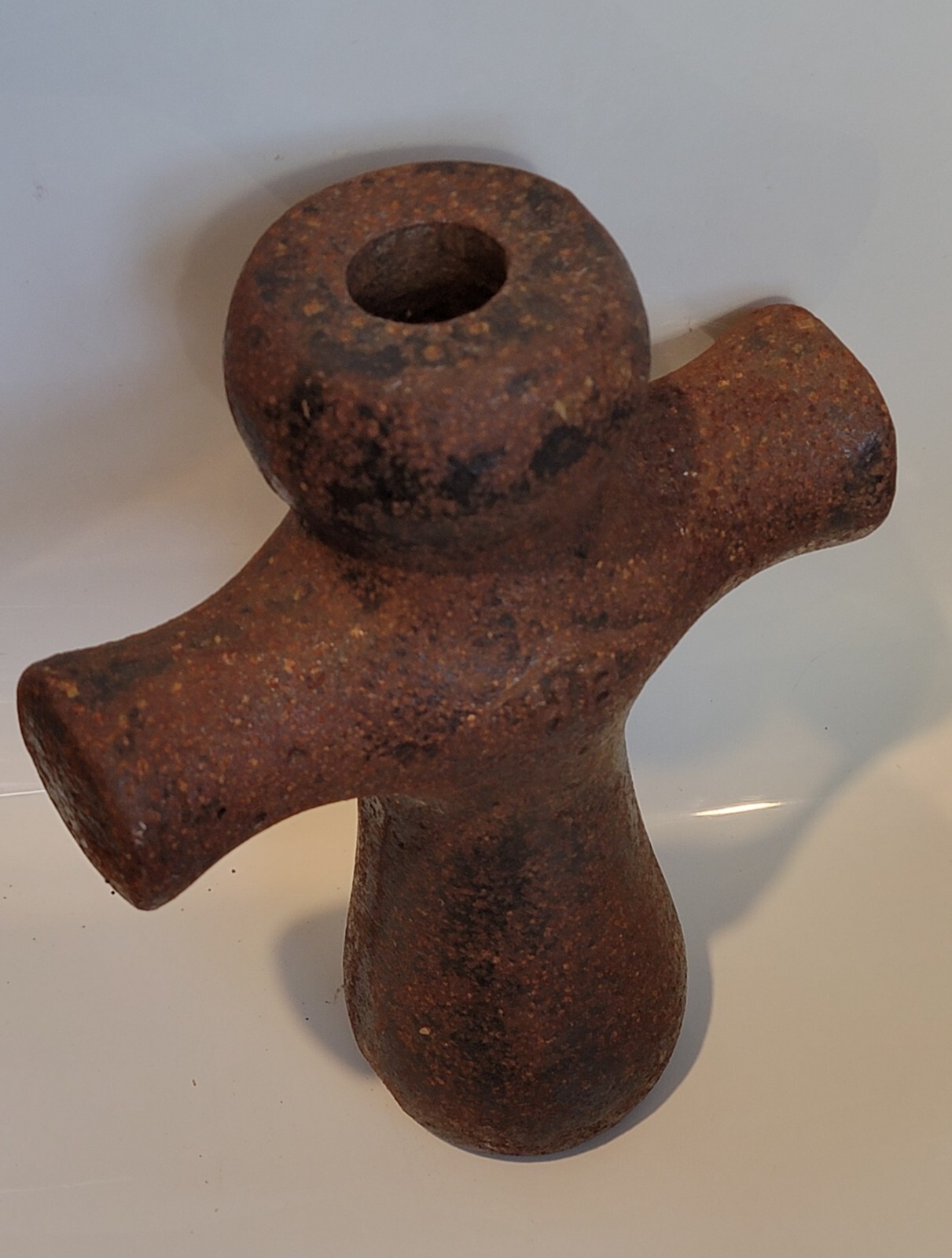 Curious Antique 9" Cast Iron Cross Bollard Mooring/Hay Budden/Nautical? MARKED