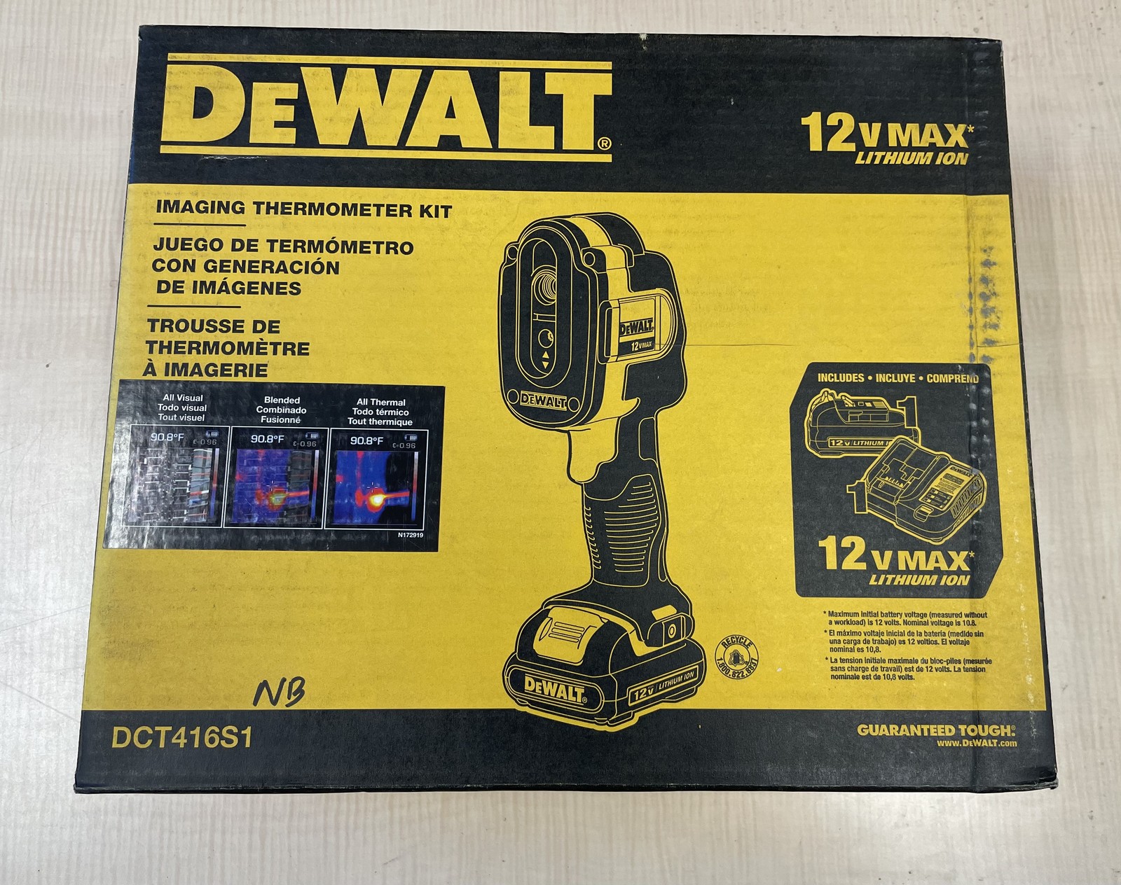 DEWALT DCT416S1 12-Volt Max Imaging Thermometer BARE (TOOL ONLY) NEW OPEN BOX