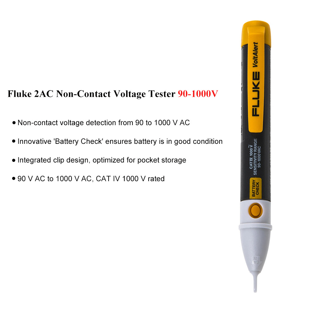 Fluke 2AC 90-1000V Non-contact Voltage Tester ACV Detector CAT IV Voltalert