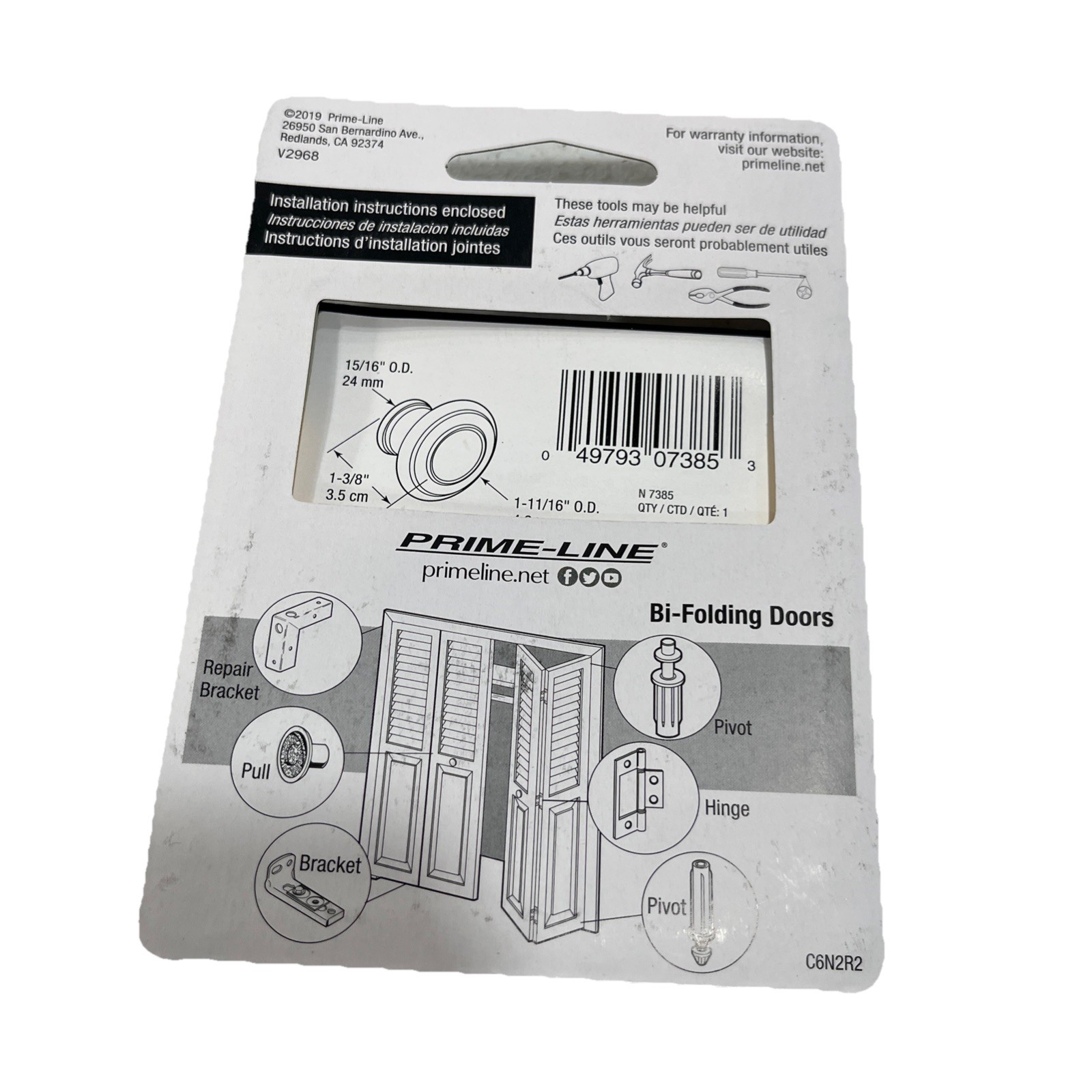 Prime Line Bi Folding Door Knob (2 Pack)