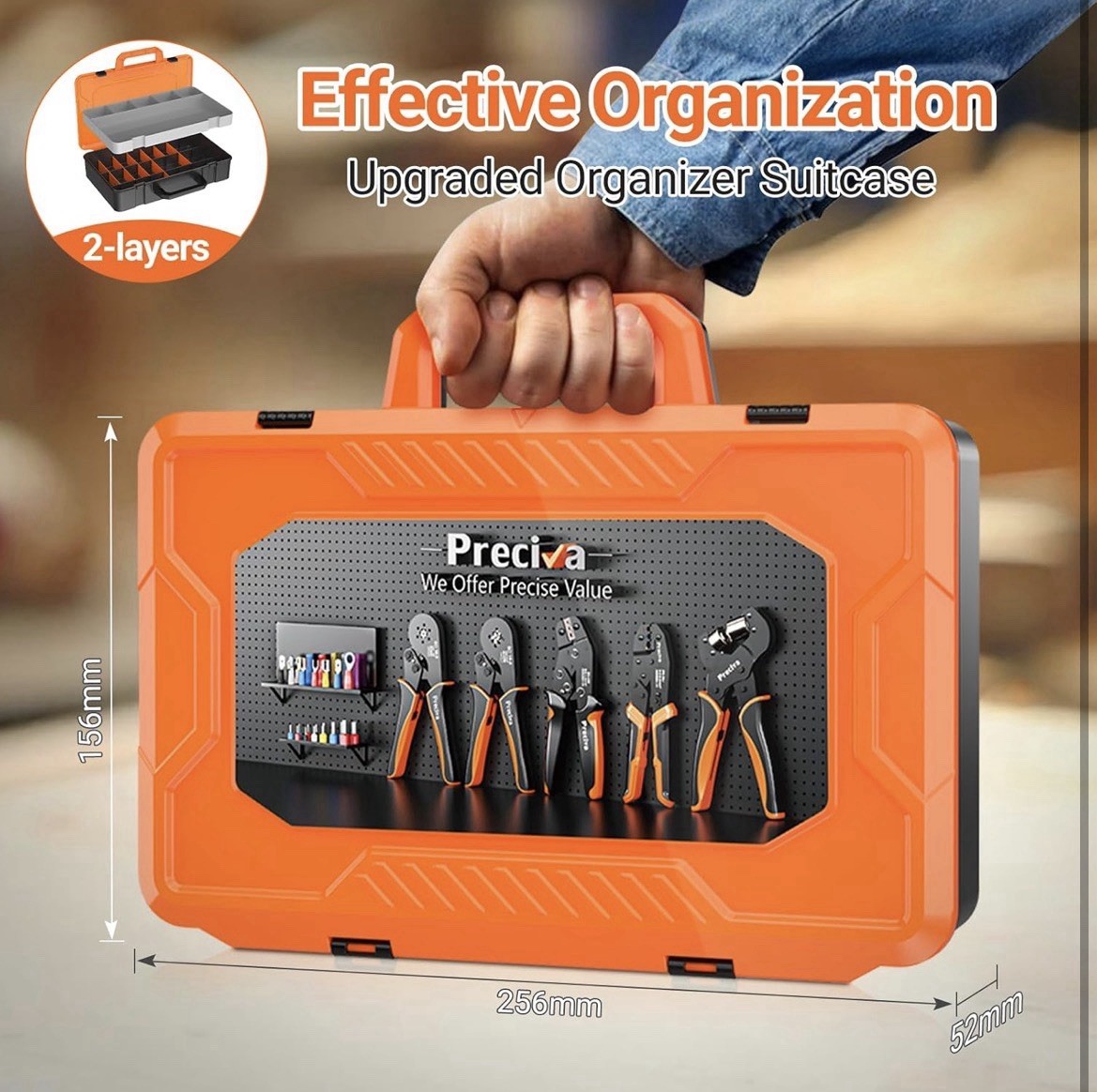 Ferrule Crimping Tool Kit, 1300 PCS Connectors, AWG 28-5 Ratchet Crimper