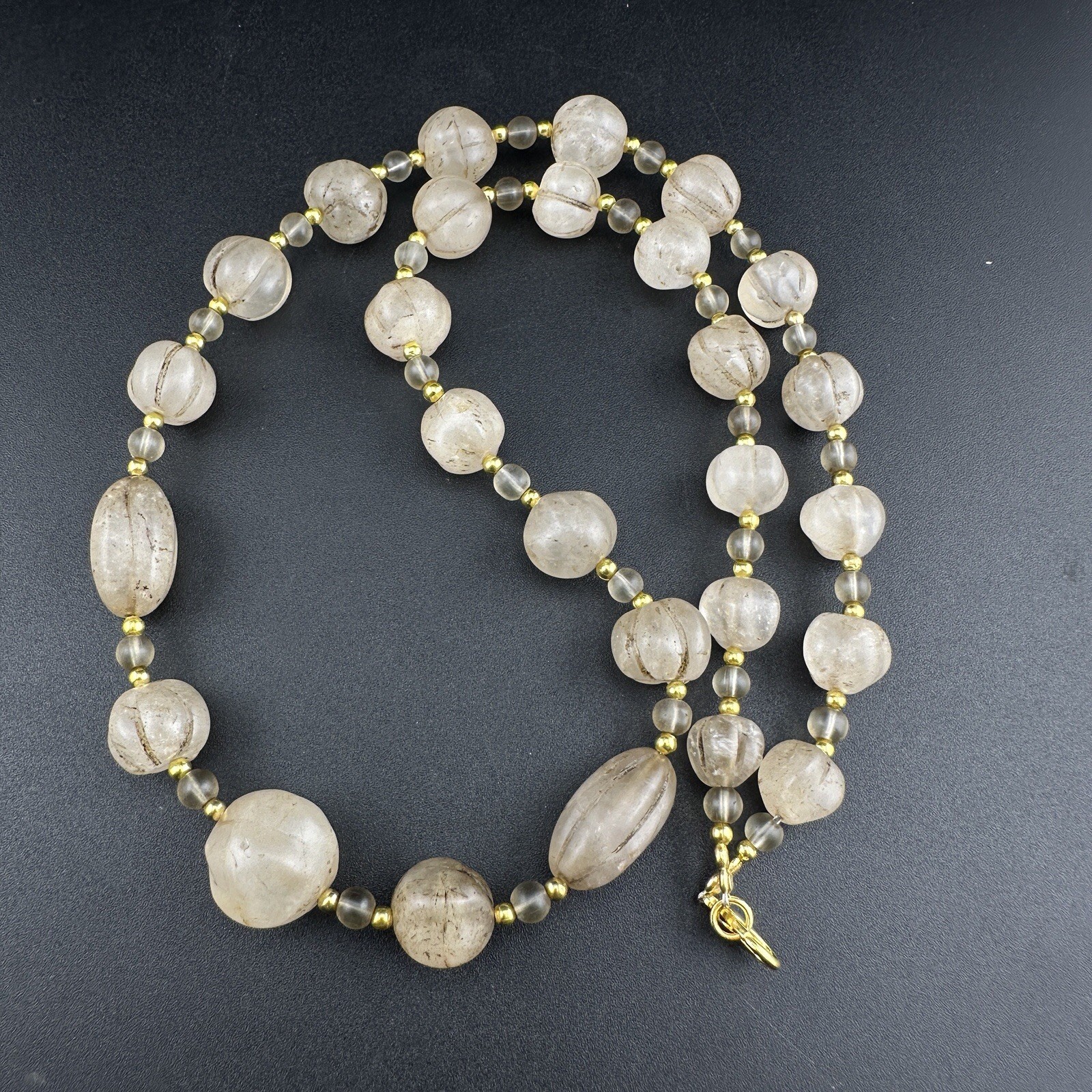 Old Himalayan Regions  Crystals ￼ Beads Beads  Mala Necklace Rare