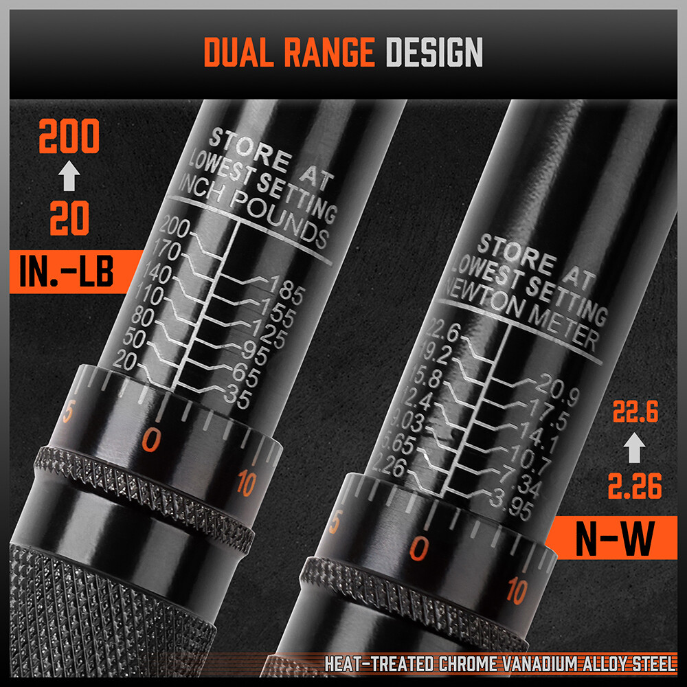 1/4" Torque Wrench Snap Socket Professional Drive Click Ratcheting Father's Day