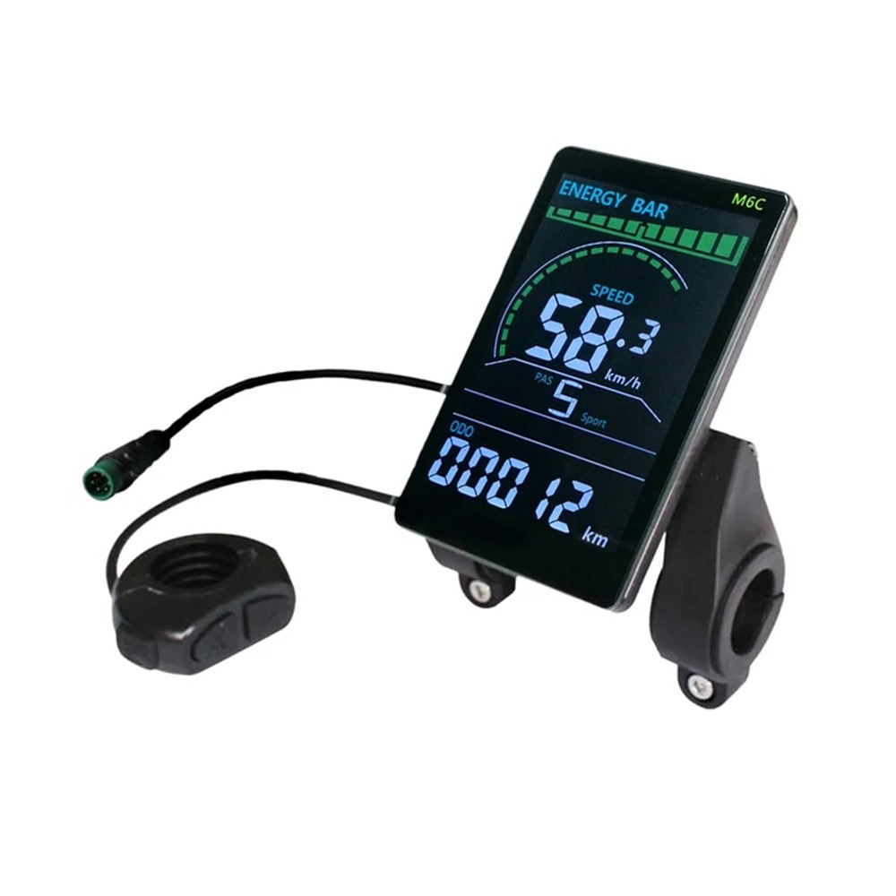 M6C Electric Bike Colorful Display LCD Screen+ SM/WP Plug For E-bike Scooter USA