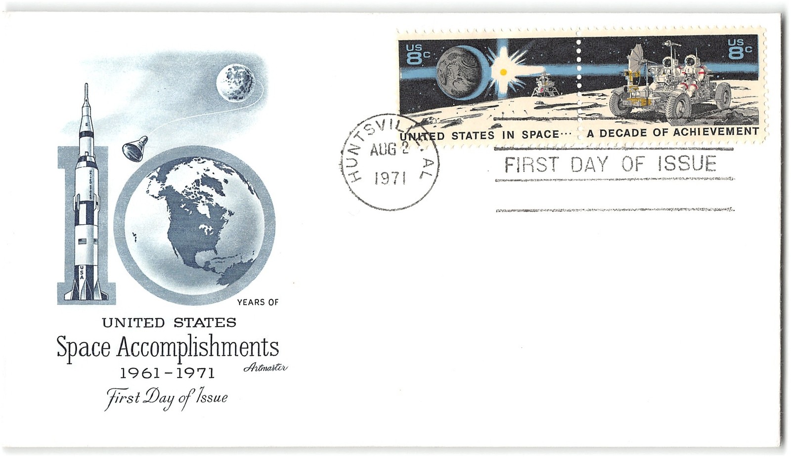 US #1434-1435 FDC, 1971, Artmaster, Huntville