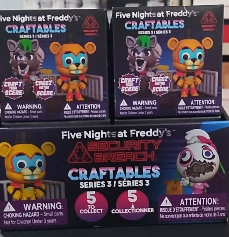 FIVE NIGHTS AT FREDDY'S S3 Security Breach Craftables 12X Brand New UNOPENED 12X