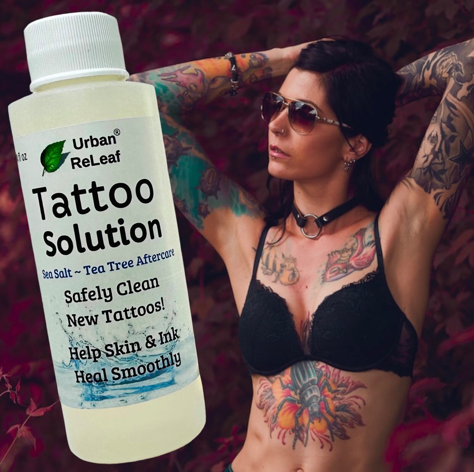 Urban ReLeaf Tattoo Solution Healing Aftercare! Saline Tea Tree Ink Care Soothe