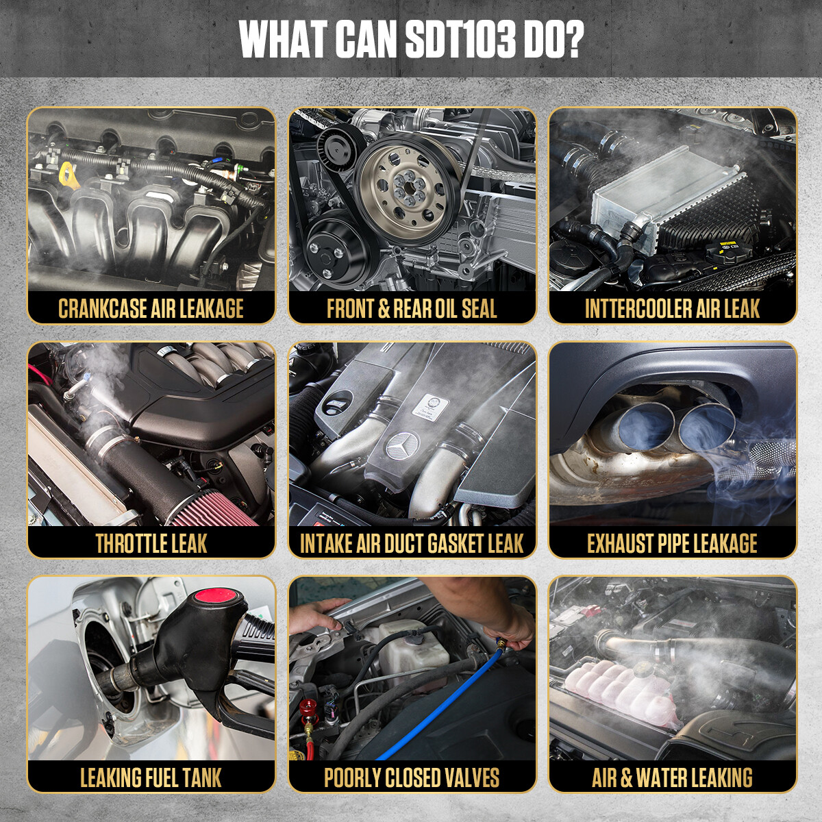 Automotive EVAP Smoke Machine Car Pipe Leak Detector Emissions Diagnostic Tester