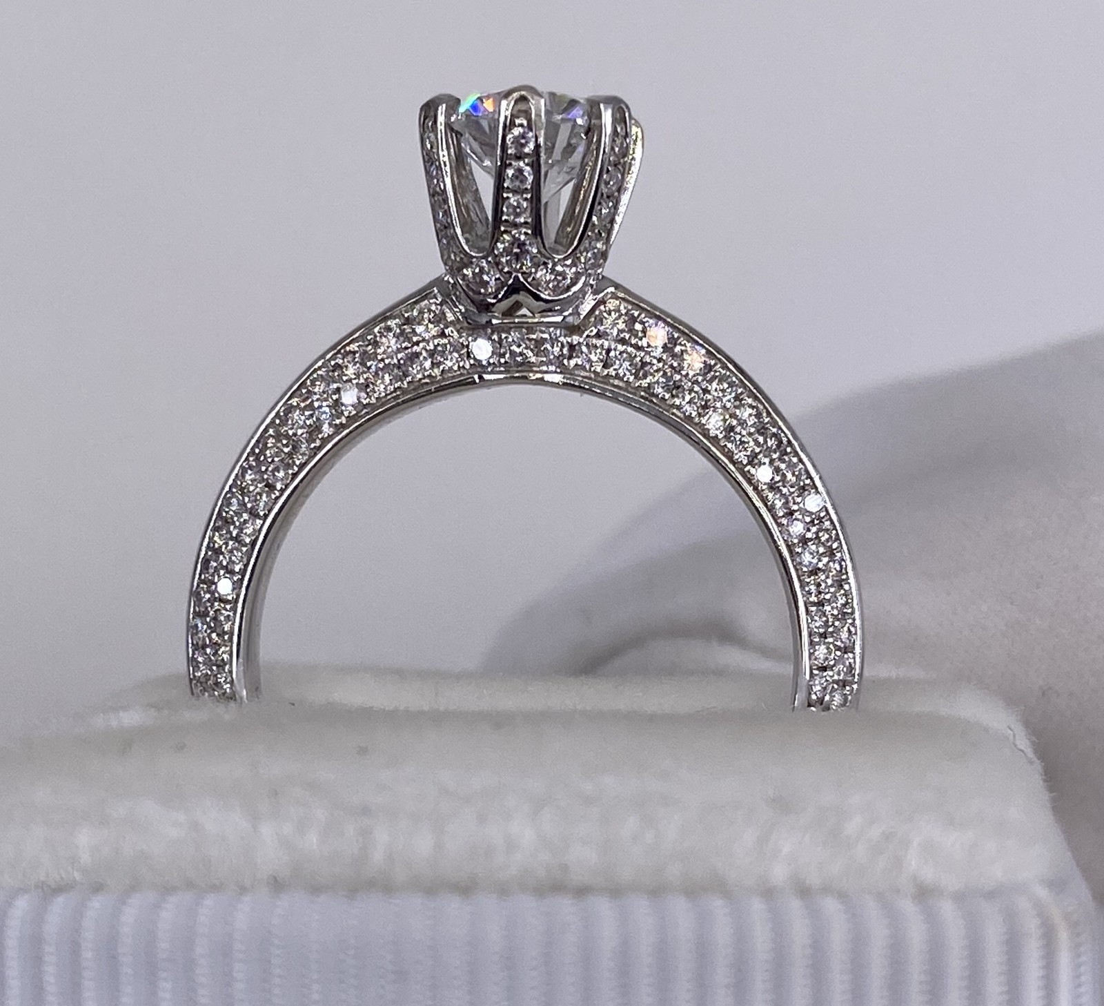 DIAMOND ENGAGEMENT RING ROUND VS1 E 1.6 CT GROWN LAB CREATED PLATINUM NEW SZ 4-9