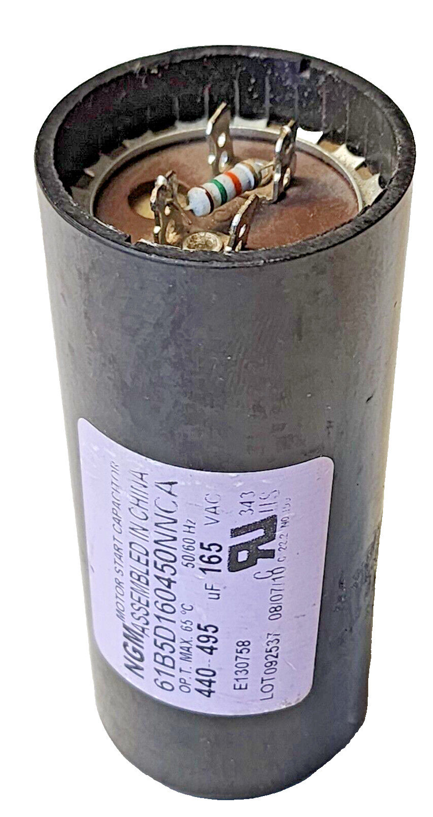 NGM 61B5D160450NNCA Motor Start Capacitor 440-495µF, 165Vac, 50/60Hz