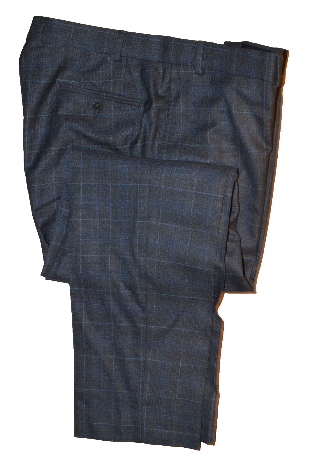 Llike New (2Pc Suit 46R 46 Regular R) CALVIN KLEIN Gray Windowpane Stretch 38x30