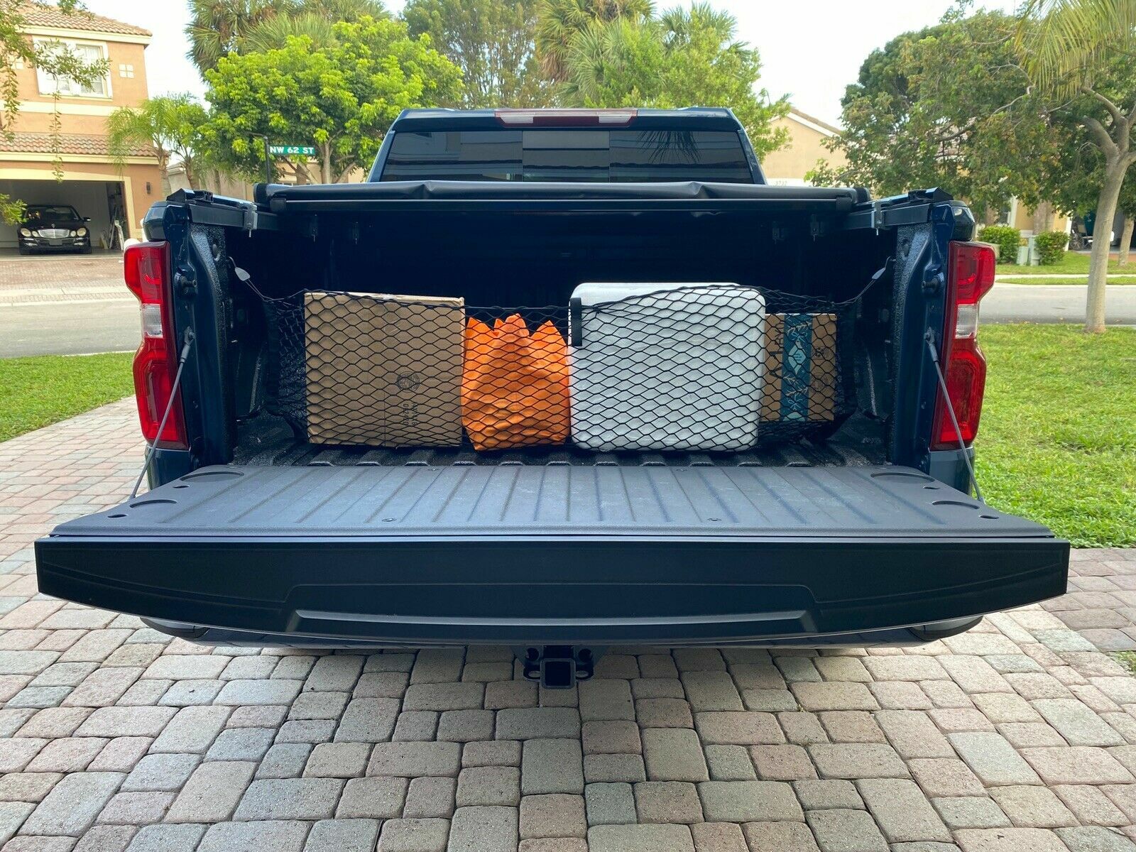 Rear Trunk Envelope Style Cargo Net for CHEVY SILVERADO GMC SIERRA 2013-2024 New