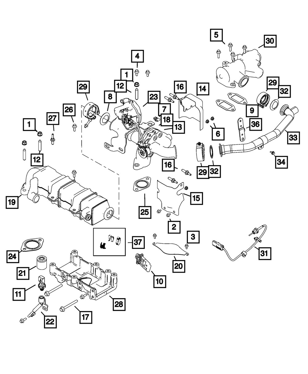 Genuine Mopar Crossover Tube Egr Temperature Sensor 68447571AA