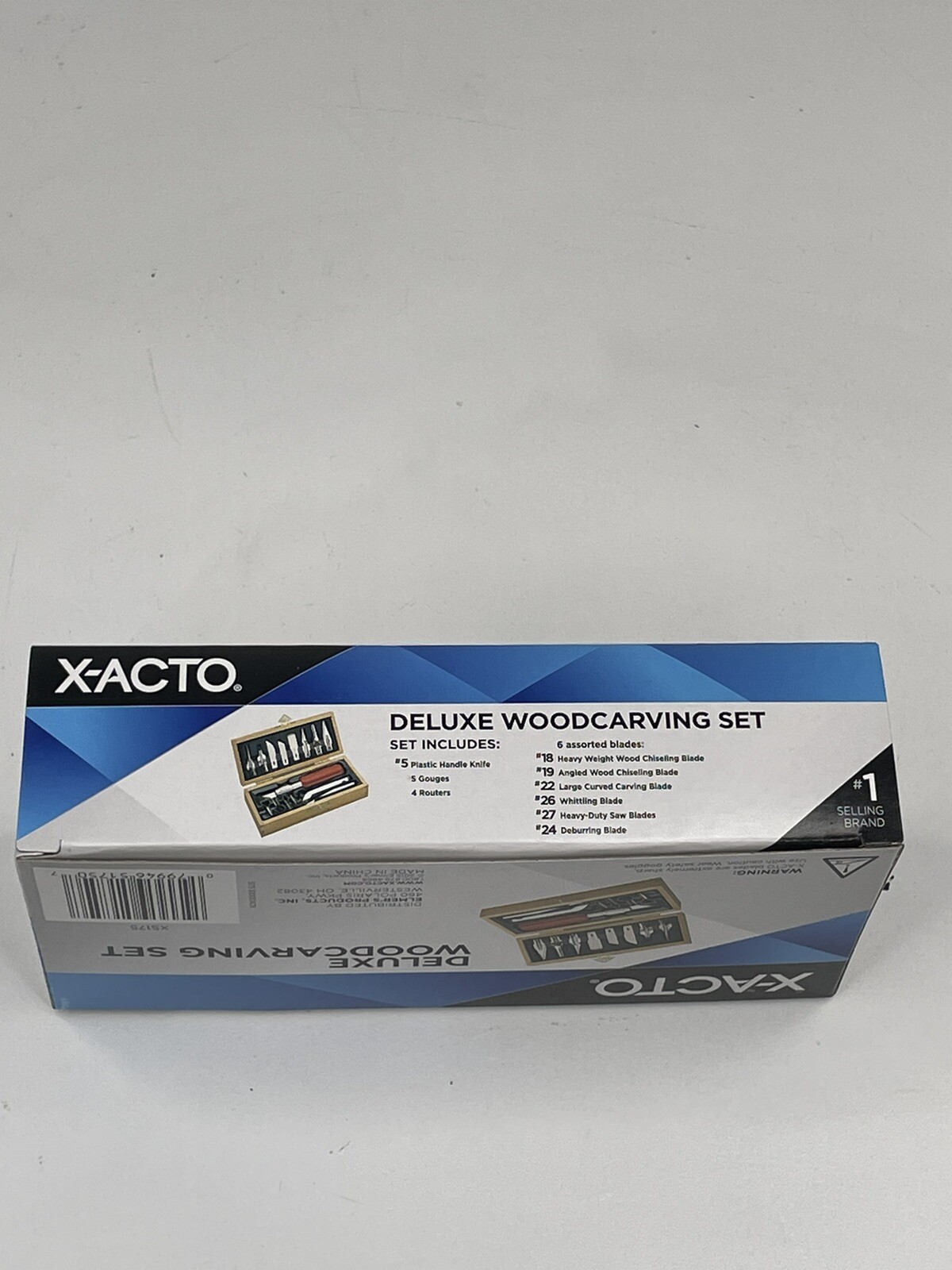 X-ACTO Deluxe Woodcarving Set Hobby Knife Wood Case 16 Piece Blades Gouges X5175