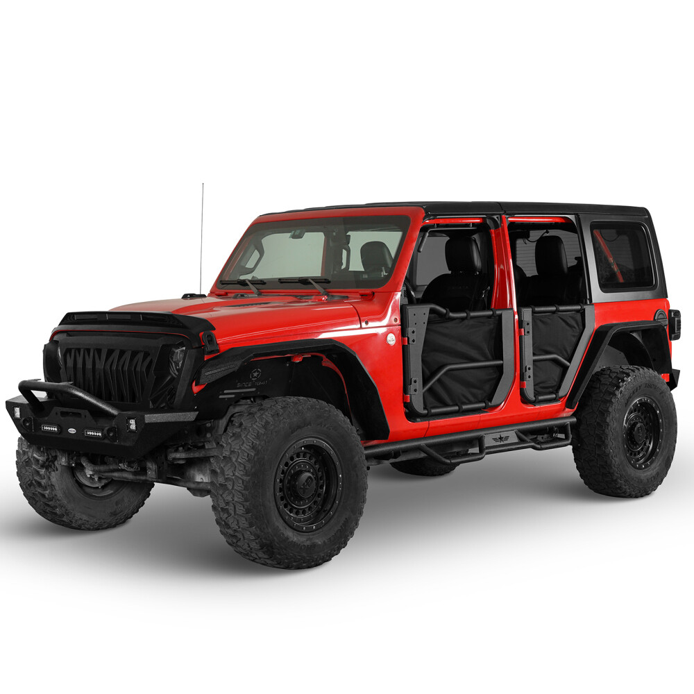 Hooke Road Tube Half Doors + Mirrors Fit 18-24 Jeep Wrangler JL Gladiator JT