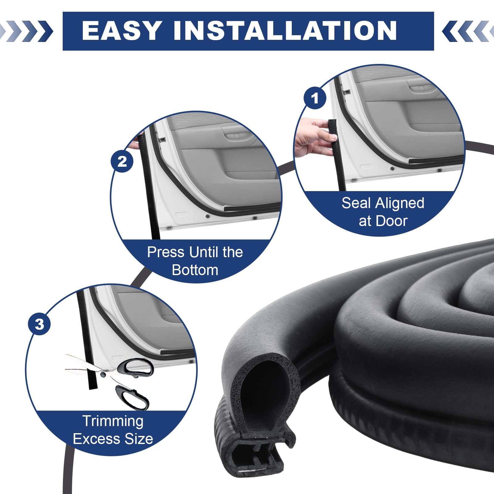 Storystore Automotive Door Weather Stripping 20Ft Car Door Rubber Edge Trim S...
