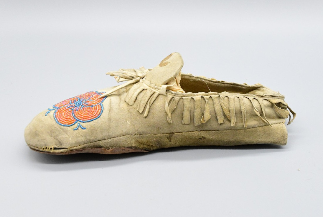 Crow Floral Beaded Deerhide Moccasins