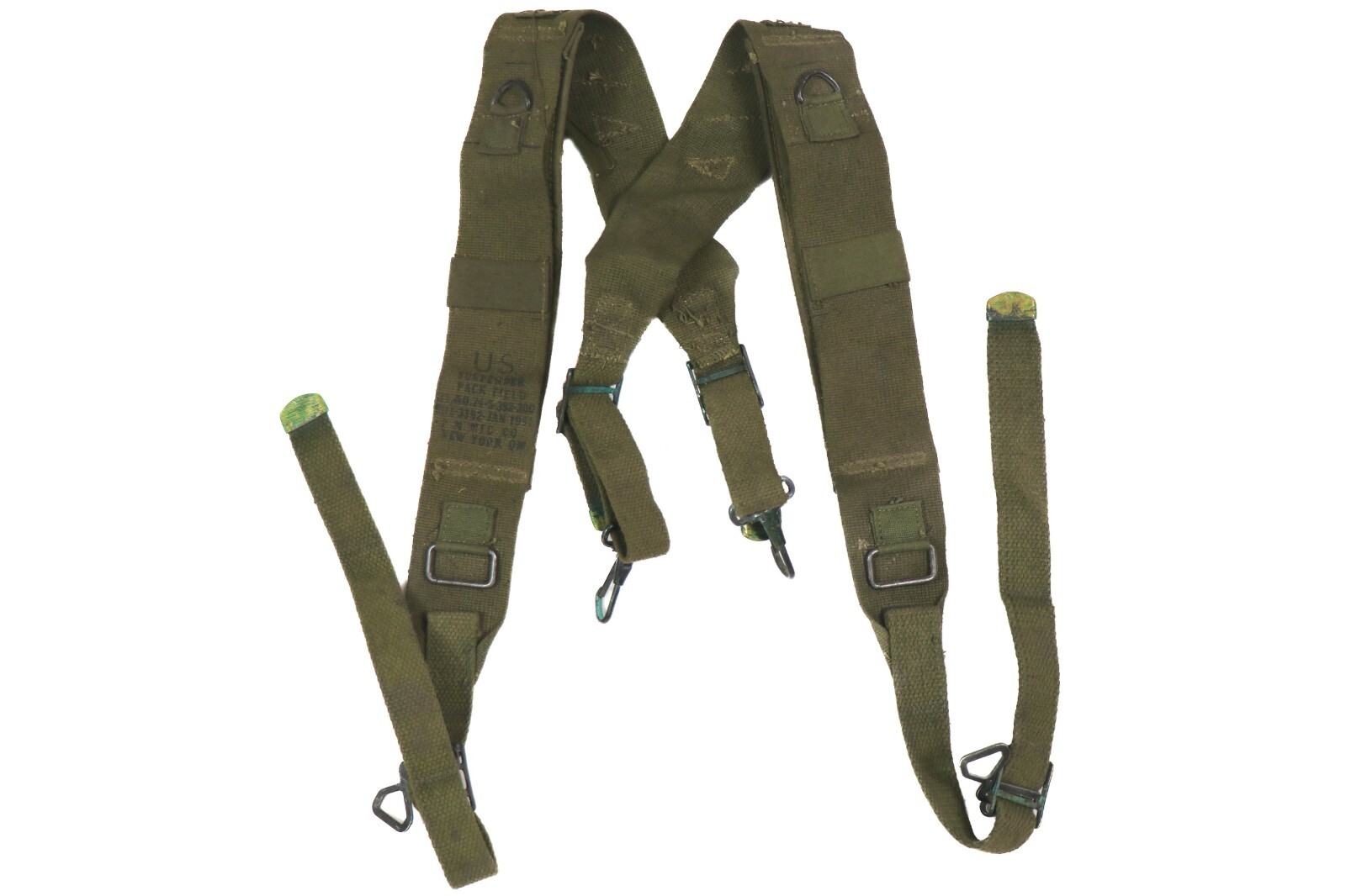 US Army WWII / Korean War M1945 Field Pack Suspenders OD Green M-45 M1944 WW2