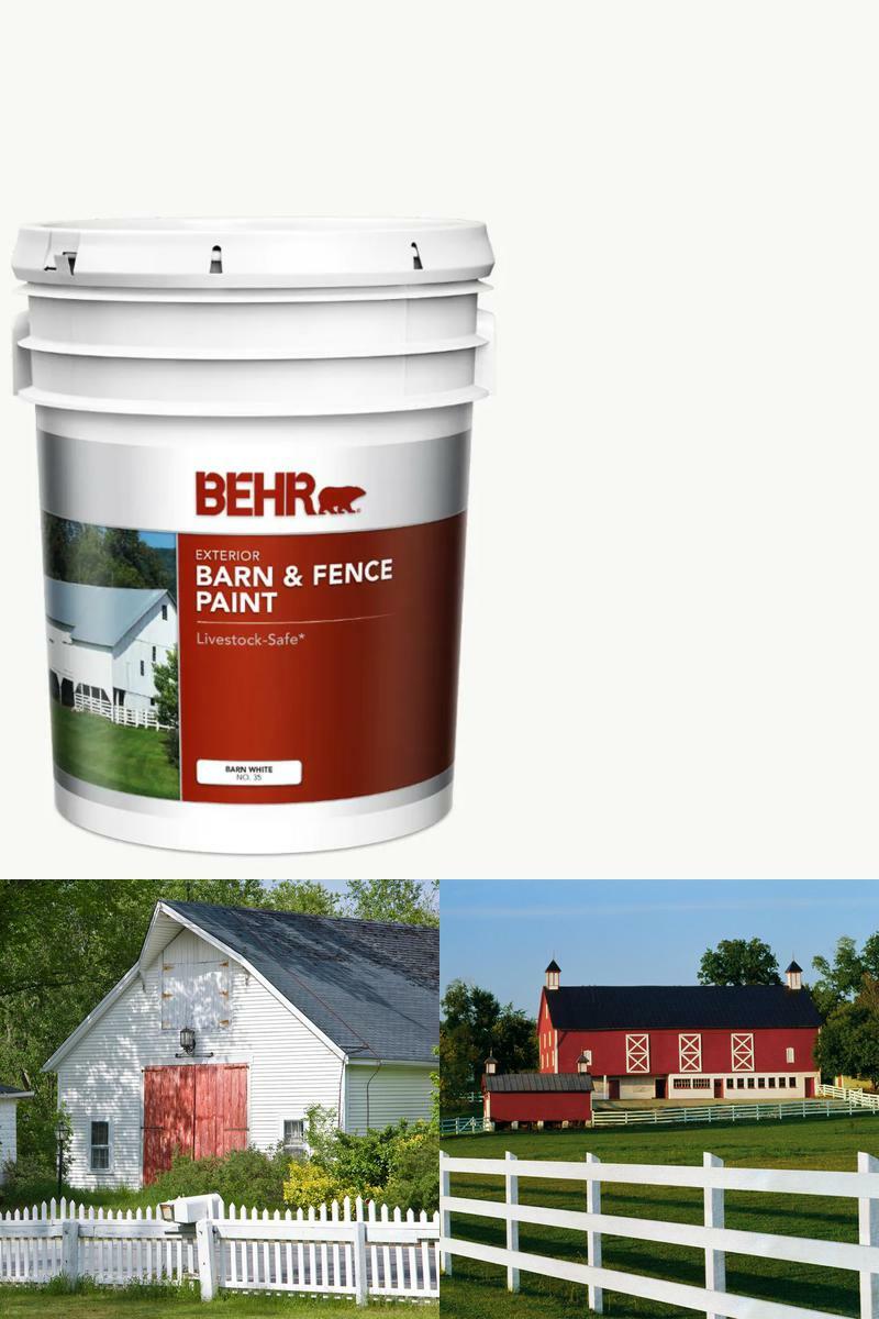 NEW Behr Pro White Exterior Barn and Fence Paint Oil-Latex 5 Gal Livestock-Safe