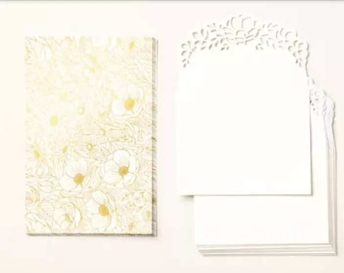 Stampin' Up! NEW IN PKG GOLD FOILED FLOWERS CARDS & ENVELOPES 10 Each
