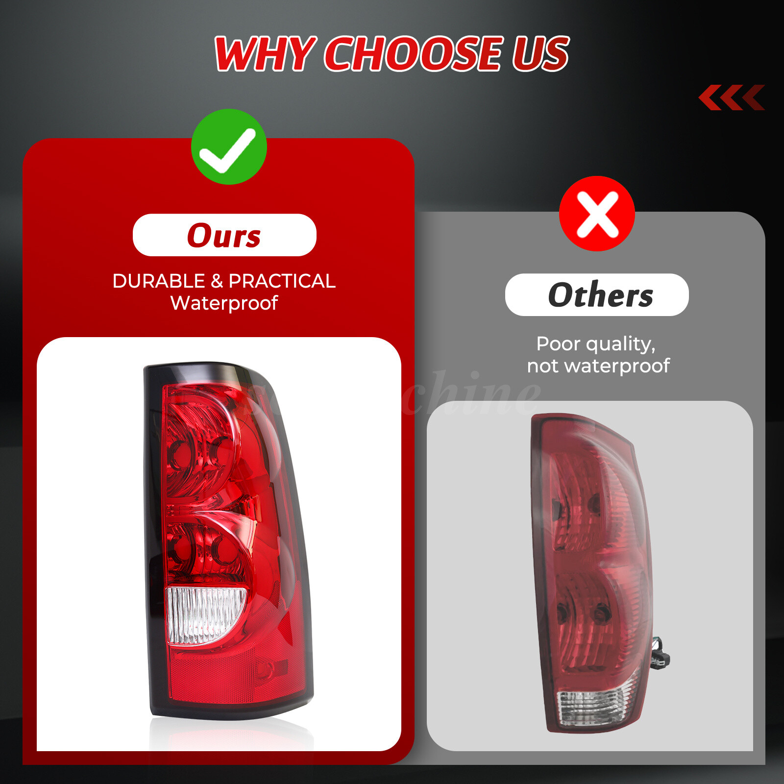 Tail Lights For 2003-2006 Chevy Silverado 1500 2500 3500 HD Rear Brake Lamps L+R