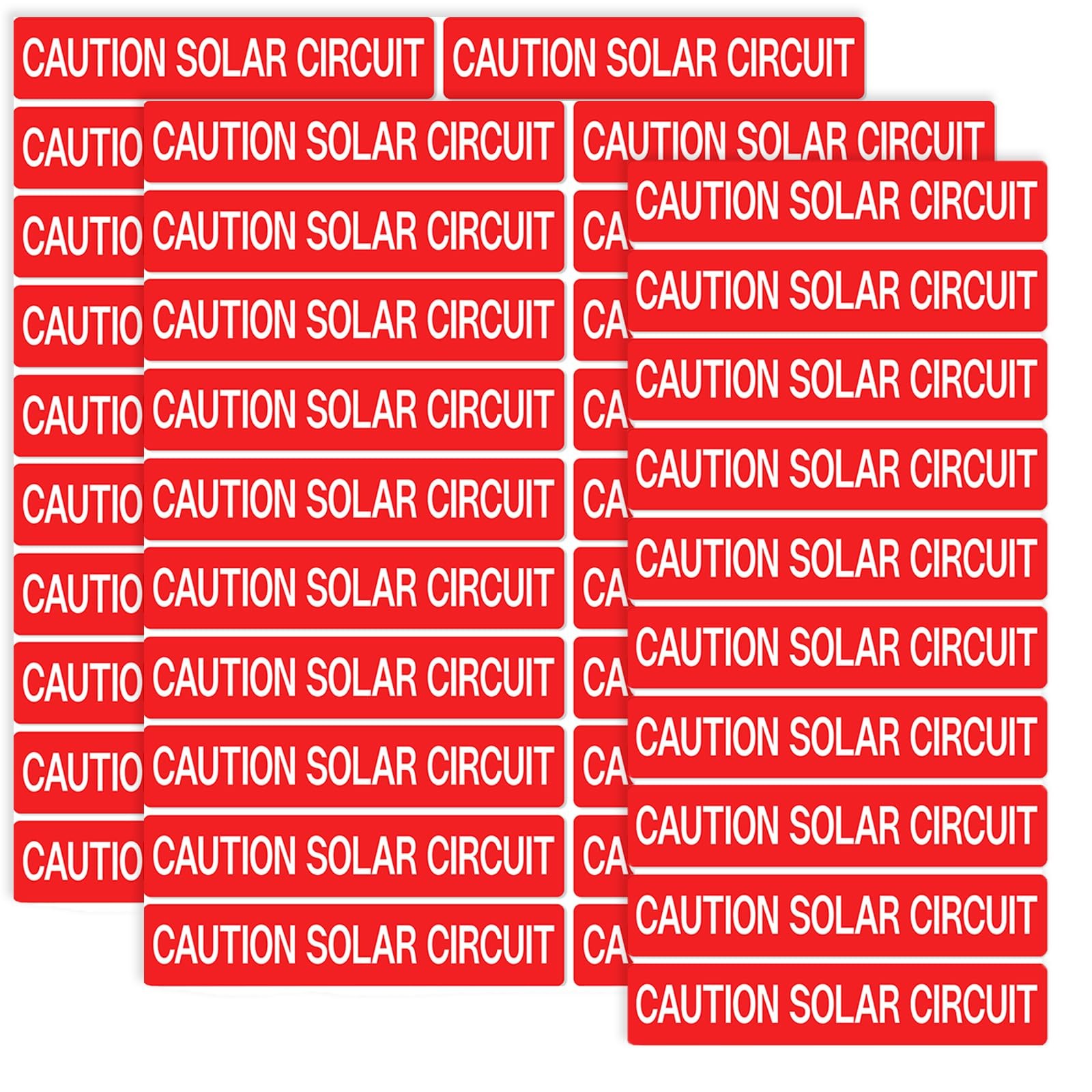 50 PCS PV Solar Safety Warning Labels, Caution Solar Circuit Stickers