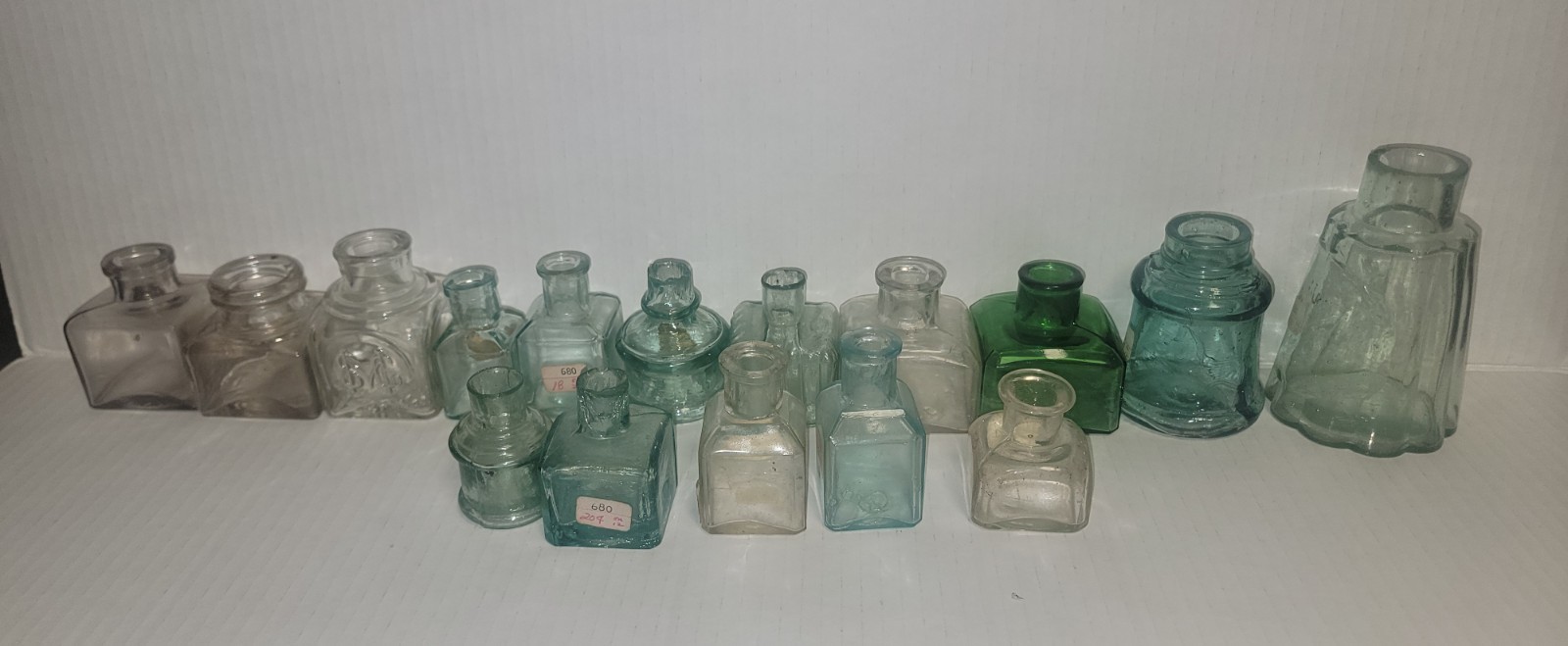 Lot Of 16 Antique Ink Bottles- Free Shipping