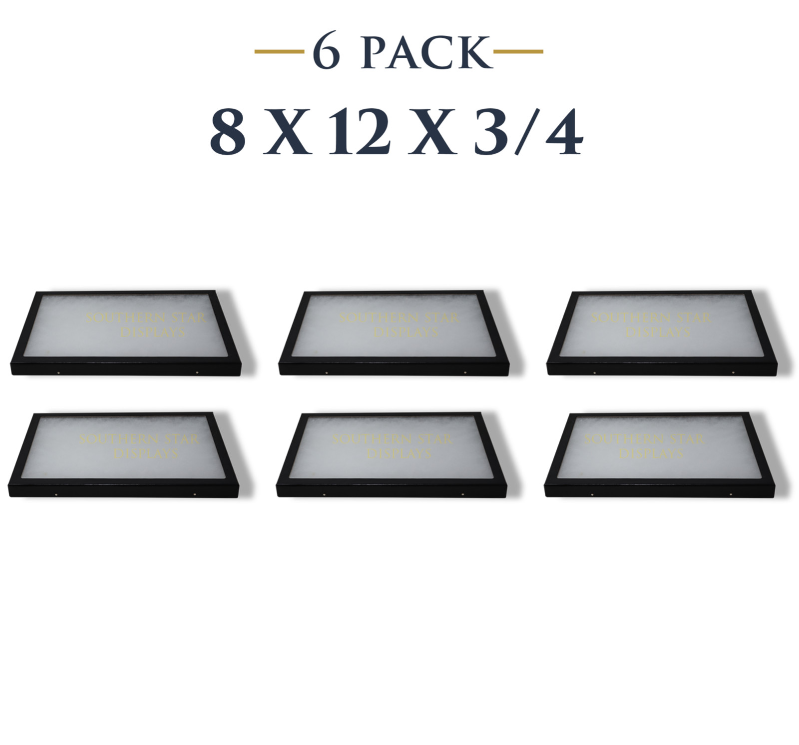 6 Pack of 8 x 12 x 3/4 Riker Display Cases Boxes for Collectibles Jewelry & More