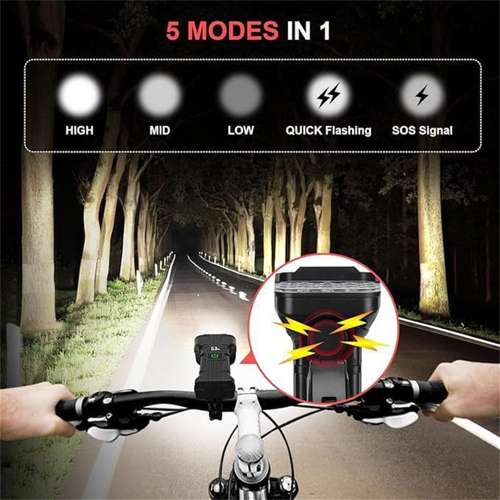 Rechargeable LED Mountain Bike Lights 90000LM Bicycle Torch Front &Rear Lamp