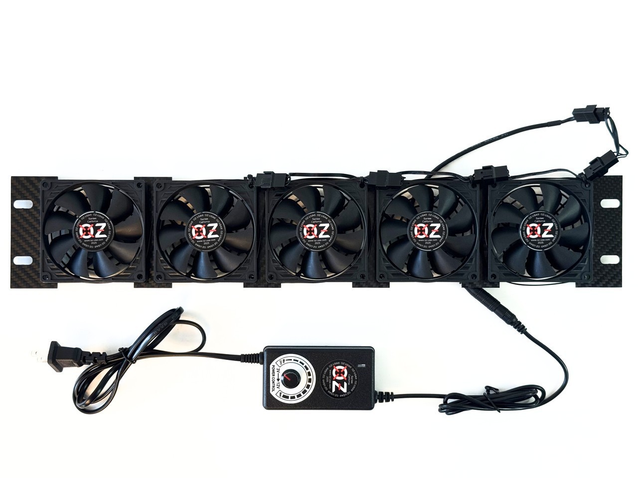 2U Rackmount Cooling Intake Fan Panel Red Grille Quiet High-Airflow 19" Server