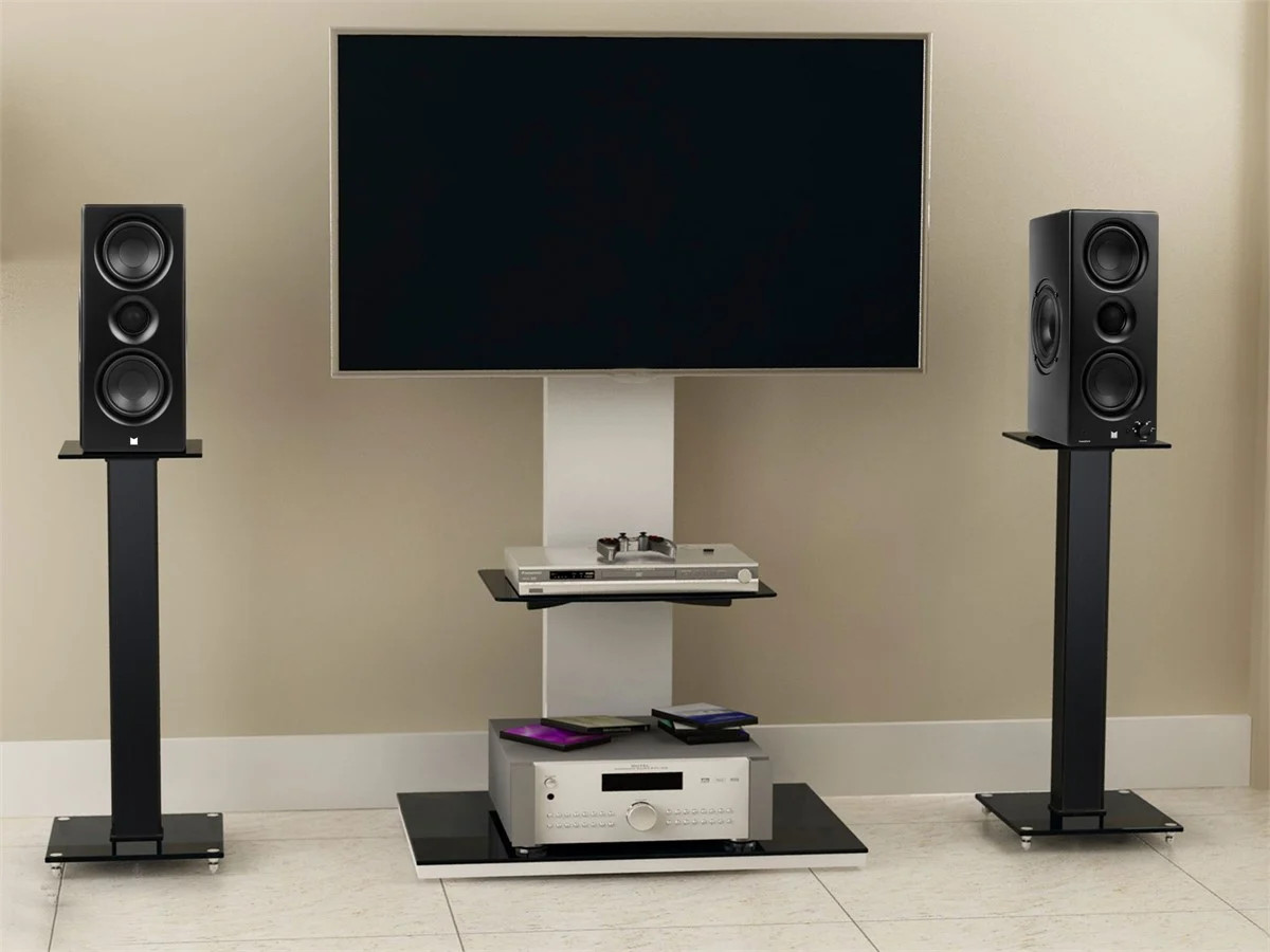 Monoprice Elements Speaker Stand - 28 Inch (Pair) With Cable Management