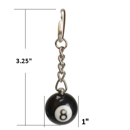 1x Billiards Table Pool Ball Keychain Cool Player Gift - Choose Numbers 1-15